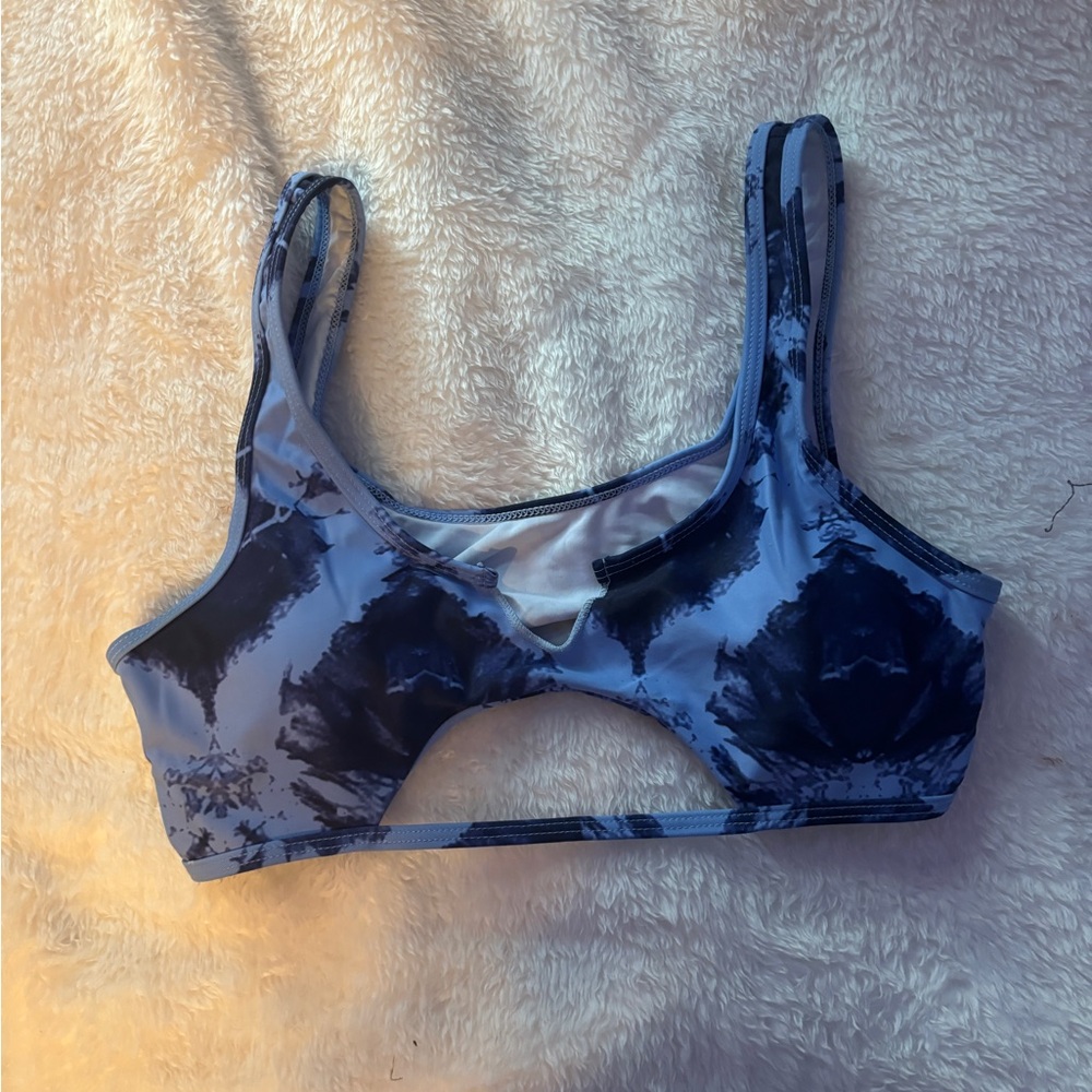Women's Blue Tie-Dye bathing suit top